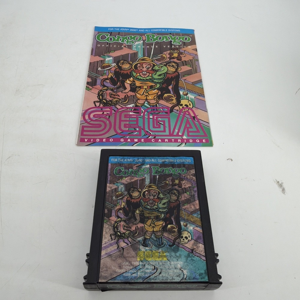 CONGO BONGO Atari 2600 Game cartridge Rare With Manual